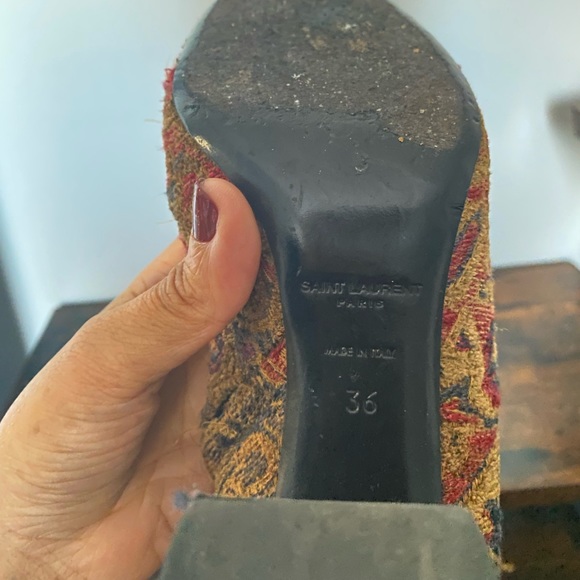 Saint Laurent Monogram Loulou Brown Tapestry Block Heel Ankle Boots/Booties - Picture 4 of 4